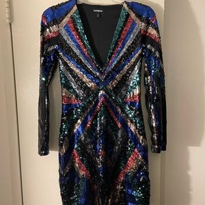 Gorgeous Express Sequins Cocktail Dress, Size Small